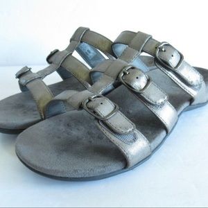 VIONIC THREE STRAP SILVER SANDAL